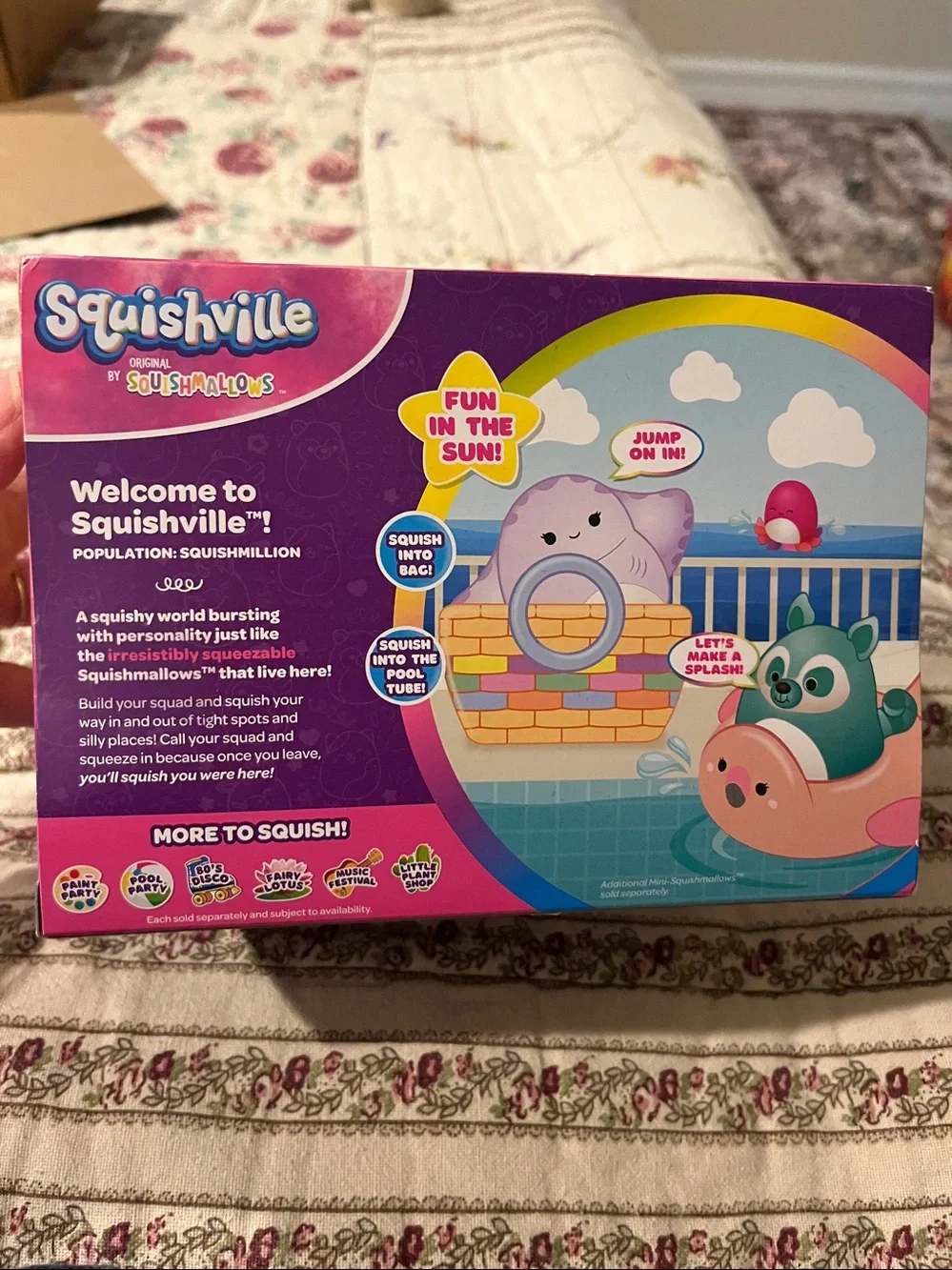 Squishmallows Squishville Pool Party Plush Set - Aqua & Pink